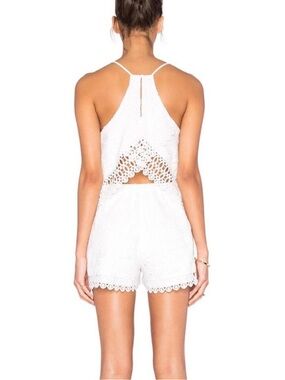 J.O.A. White Lace Halter Romper women’s small